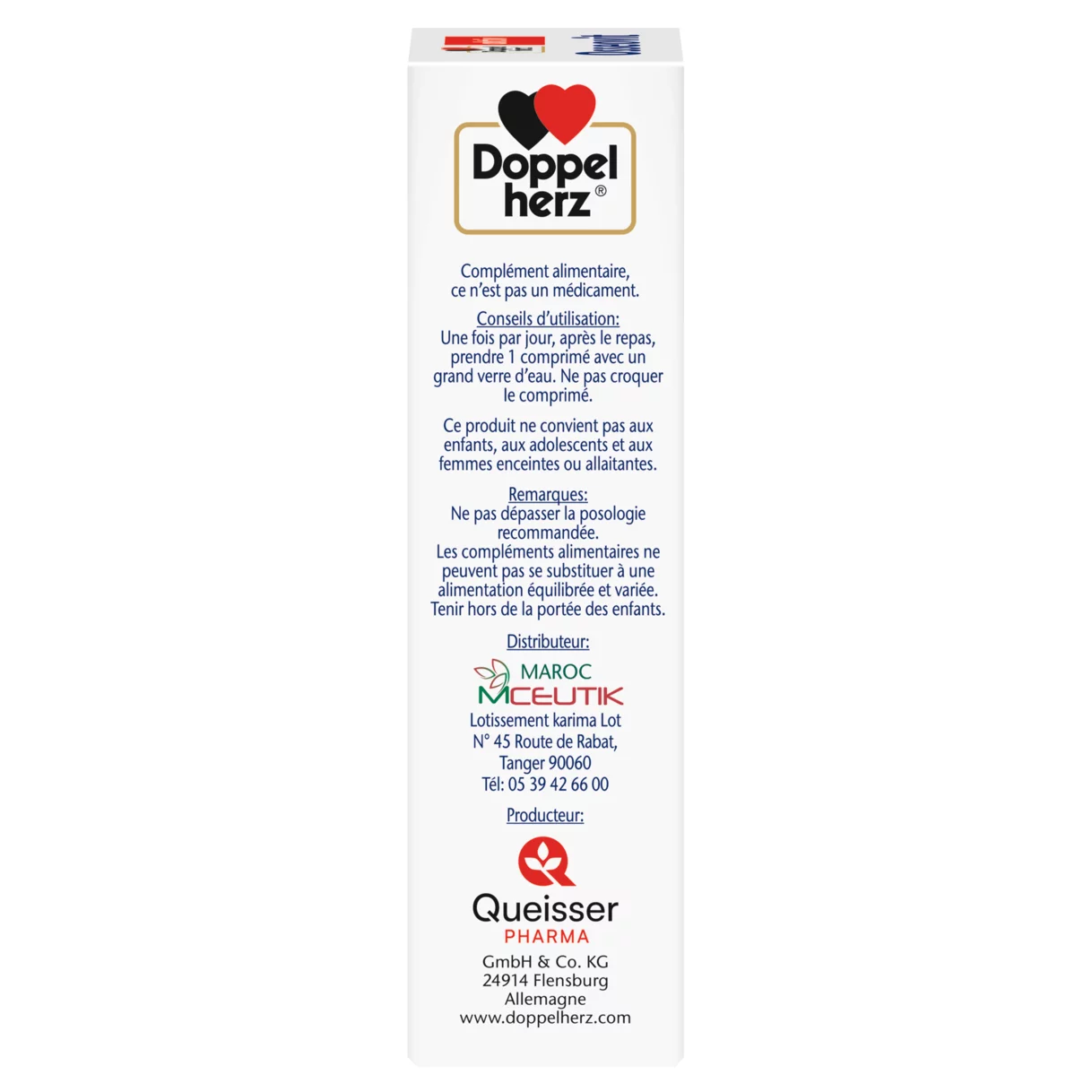 Illustration of the product packaging Doppelherz aktiv Osseovit side view left